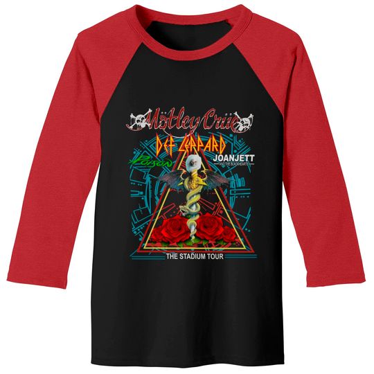 The Stadium Tour 2022 Baseball Tees, Music Concert Baseball Tees, Def Leppard Motley Crue Poison Joan Jett & the Blackhearts