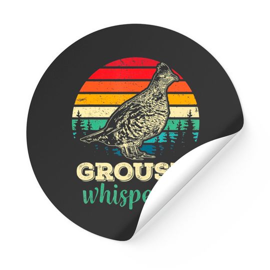 Retro Ruffed Grouse Whisperer Bird Hunting Birding Gift - Birdwatching Gifts Bird Watching Bi - Stickers