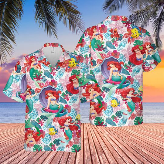 Discover Little Mermaid Hawaiian Shirt, Ariel Aloha Shirt