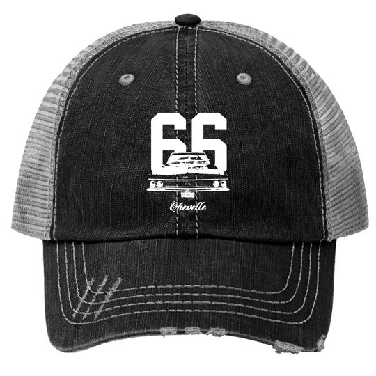 1966 Chevelle Grill View Worn Look Trucker Hats
