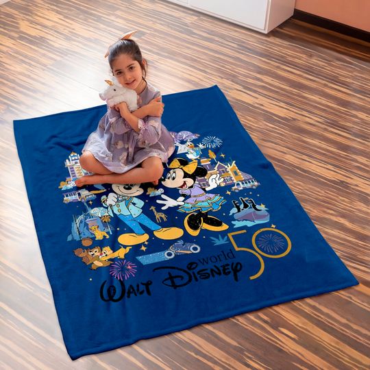 Disney 50th Anniversary Baby Blankets, Vintage Disney World Baby Blankets