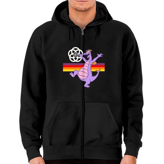 Happy little purple dragon of imagination - Figment - Zip Hoodies