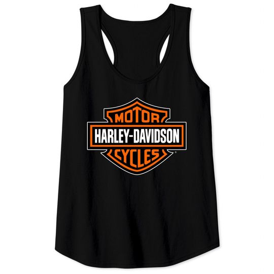 Haarleyy Davidson Orange Bar & Shield Tank Tops, Haarleyy Davidson Shirt Fan Gifts, Haarleyy Davidson Logo Shirt
