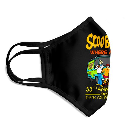 Scooby-Doo Where Are You 53th Anniversary 1969-2022 Face Masks, Scooby Doo Face Mask Gift For Fan