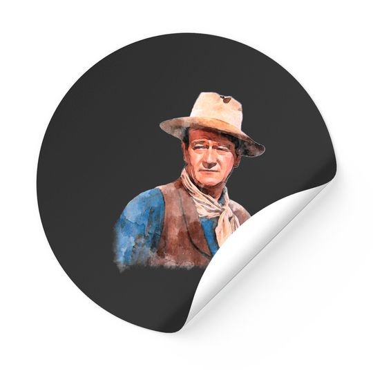 John Wayne "The Duke" - Watercolor - John Wayne - Stickers