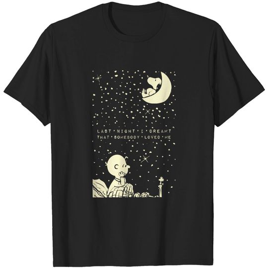 Snoopy Under The Stars - Charlie Brown And Snoopy Dog - T-Shirt