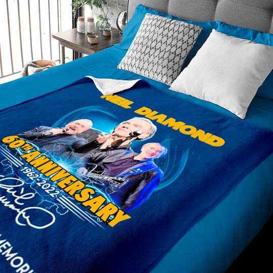 Neil Diamond 60th Anniversary 1962-2022 Signatures Baby Blankets, Neil Diamond Fan Gifts, Neil Diamond Vintage