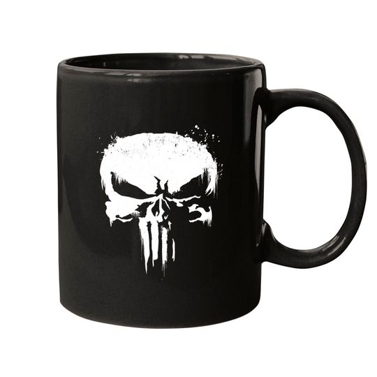 Marvel Punisher Streaked Skull Symbol Mugs