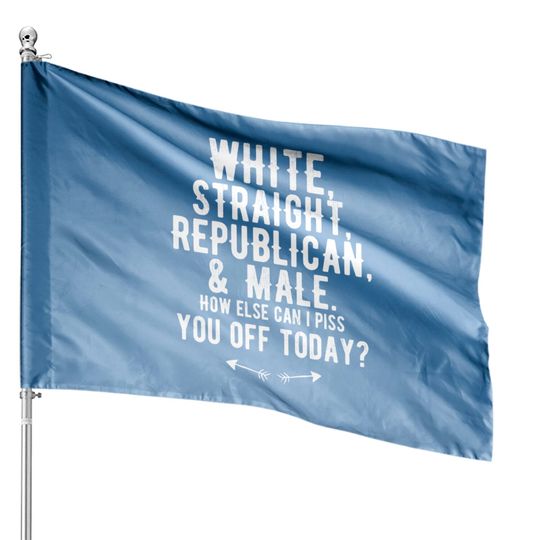White Straight Republican And Male House Flags, Patrio House Flag