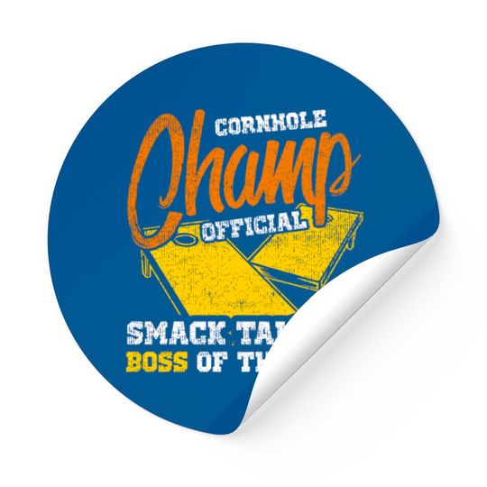 Cornhole Champion Sticker Corn Hole Toss Boss Funny Stickers