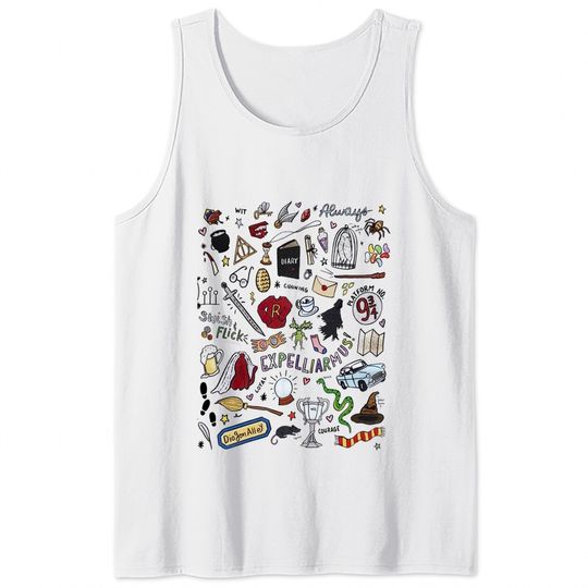 Wizarding World Potter Doodle Unisex Tank Tops