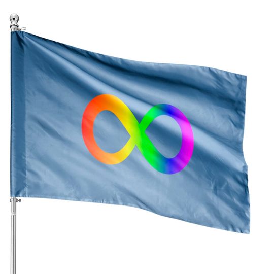 Discover autism infinity symbol// rainbow House Flags
