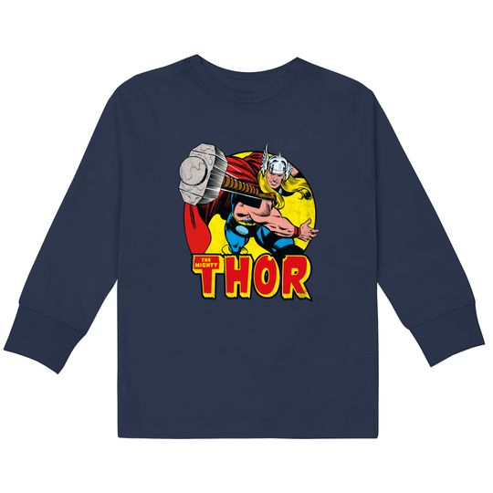 Marvel Mighty Thor Hammer Throw  Kids Long Sleeve T-Shirts