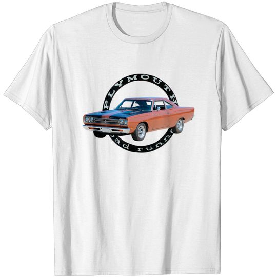 1969 Plymouth Roadrunner on back - Plymouth Road Runner - T-Shirt