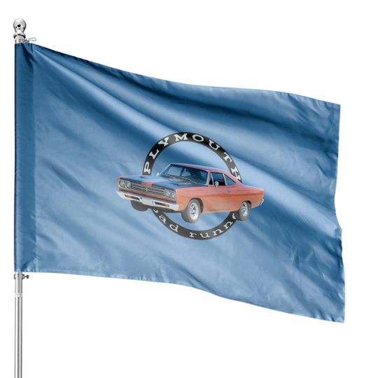 1969 Plymouth Roadrunner on back - Plymouth Road Runner - House Flags