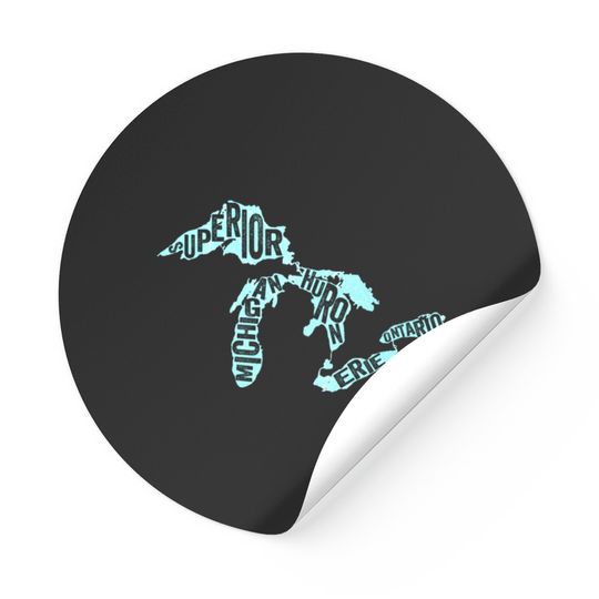 Great Lakes Names in Map Stickers