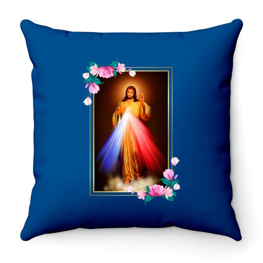 Divine Mercy Jesus Christ, Sacred Heart of Jesus Throw Pillows