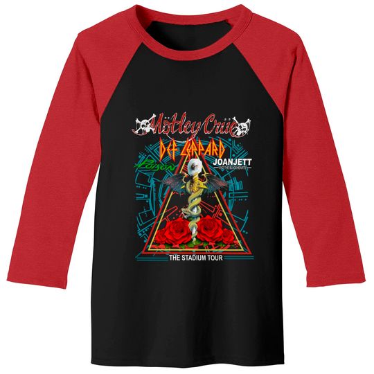 The Stadium Tour 2022 Baseball Tees - Def Leppard Motley Crue Poison Joan Jett & The Blackhearts - Music Concert 2022 Baseball Tees