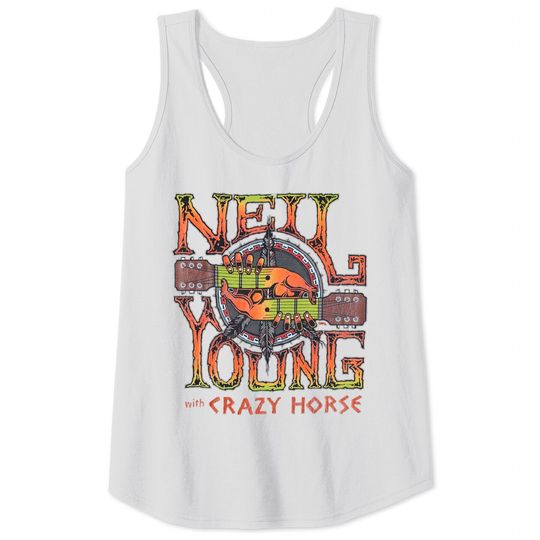 Neil Young Unisex Tank Tops, Crazy Horse Vintage Retro Shirt, Folk Music Band 1970s Music Hard Rock shirt
