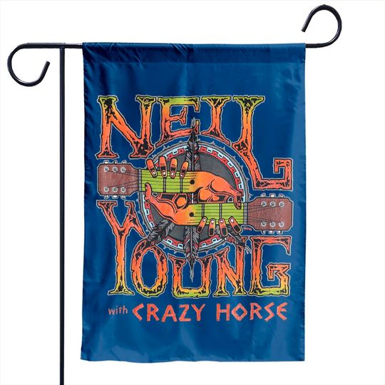 Neil Young Unisex Garden Flags, Crazy Horse Vintage Retro Garden Flag, Folk Music Band 1970s Music Hard Rock Garden Flag