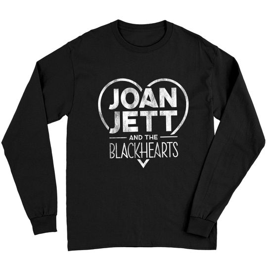 Joan Jett Official Distressed Blackhearts Logo Tee Long Sleeves