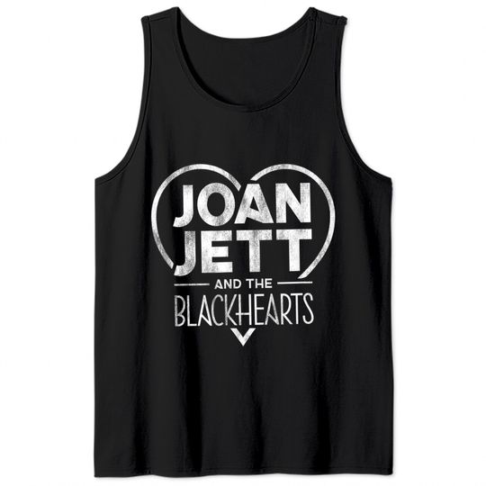Joan Jett Official Distressed Blackhearts Logo Tee Tank Tops
