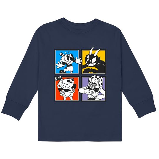 Cuphead Characters - Videogames -  Kids Long Sleeve T-Shirts