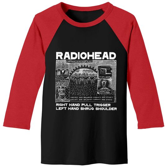 Radiohead Right Hand Pull Trigger Baseball Tees, Radiohead w.a.s.t.e. Baseball Tees, Radiohead Tour 2022