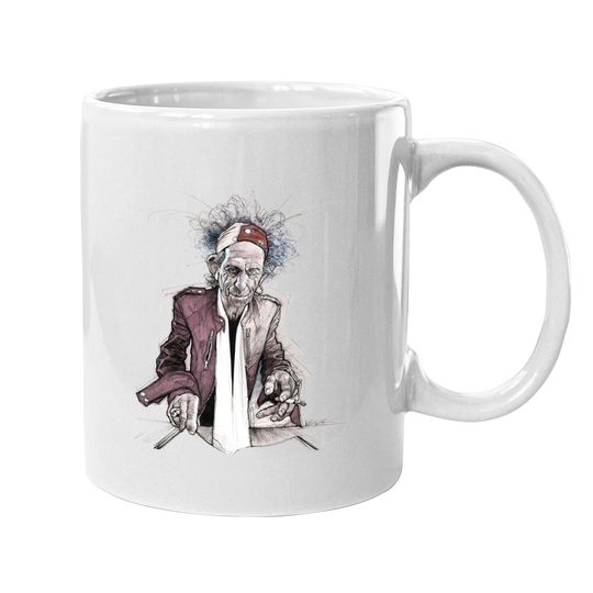 Keith Richards Art New Vtg White Mugs Size S- 3XL
