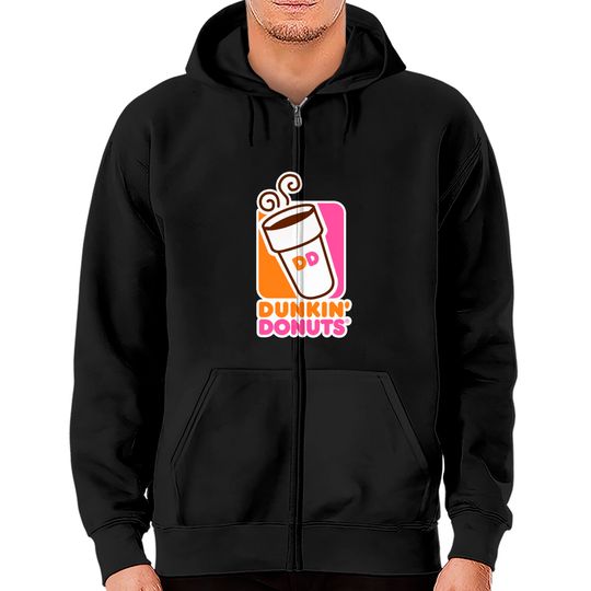 Dunkin Donuts Zip Hoodies, Unisex Zip Hoodies, Dunkin Donuts Shirt