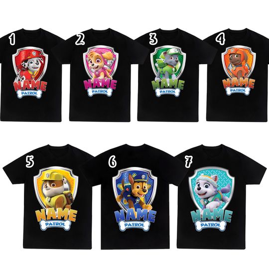 Paw Patrol T Shirt, Personalized Paw Patrol Family Shirt, Custom Paw Patrol Family Matching Shirts, Paw Patrol Family
