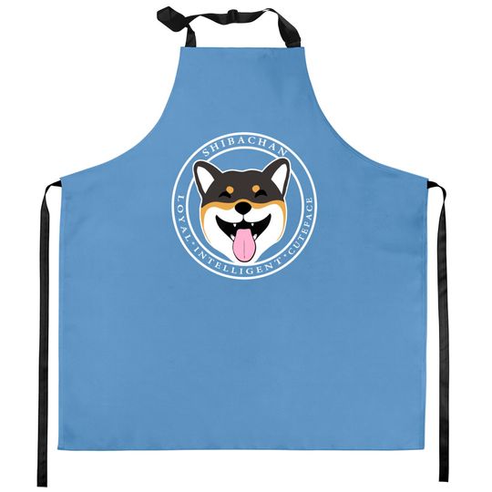 Shiba Inu Black And Tan Logo Kitchen Aprons
