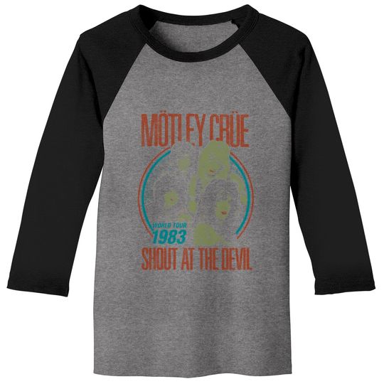 Motley Crue Vintage World Tour Rock Metal Tee Baseball Tees