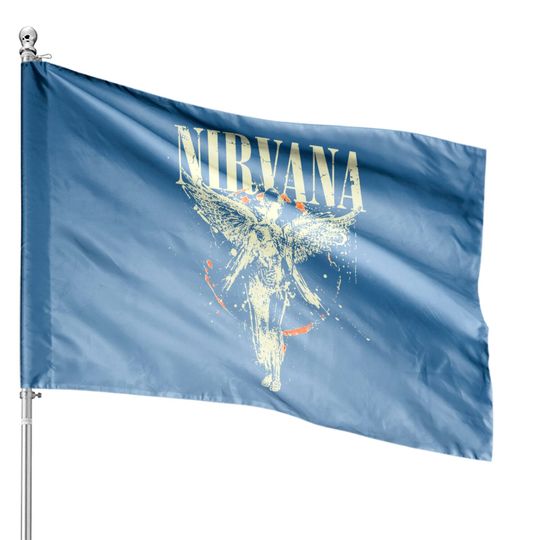 New Nirvana In Utero Album 1993 Grunge Black Vintage House Flags