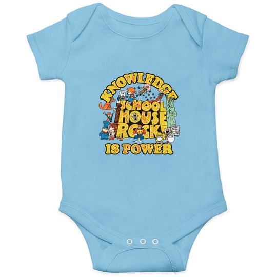 Schoolhouse Rock Knowledge Is Power Logo Group Onesies