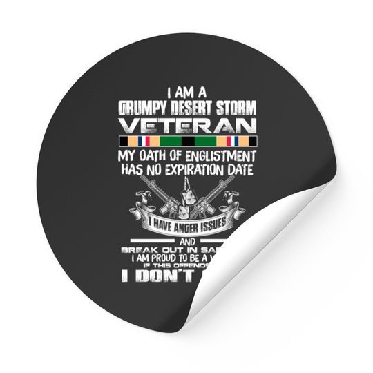 Grumpy desert storm veteran Stickers