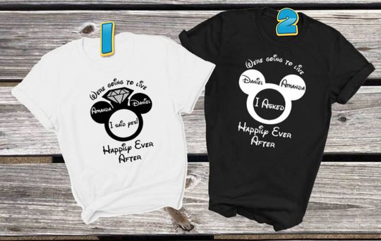 Disney Engagement Shirt, Newly Engaged Shirts, Disney Wedding, Disney proposal, Newly Weds
