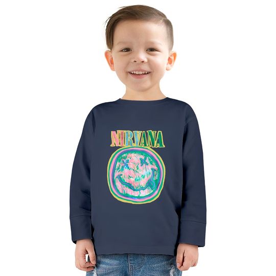 Vintage Nirvana Smile Logo  Kids Long Sleeve T-Shirts, Nirvana  Kids Long Sleeve T-Shirts, Rock Band  Kids Long Sleeve T-Shirts