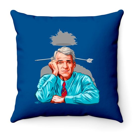 Steve Martin - An illustration by Paul Cemmick - Steve Martin - Throw Pillows