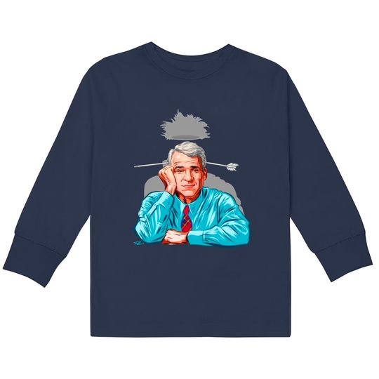 Steve Martin - An illustration by Paul Cemmick - Steve Martin -  Kids Long Sleeve T-Shirts