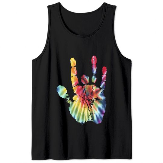 Tie Dye Jerry Garcia Hand - Grateful Dead - Tank Tops