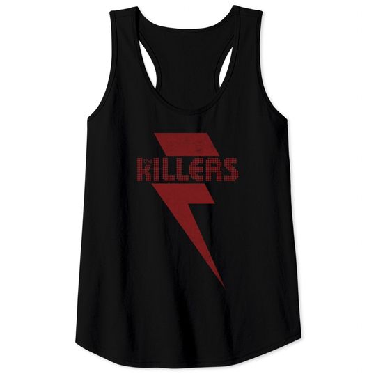 The Killers Brandon Flowers Red Bolt Tank Tops