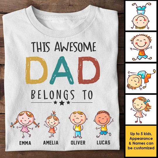 This Is Our Awesome Dad - Personalized Unisex T-shirt