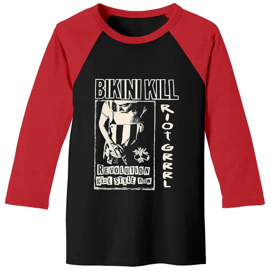 Discover Bikini Kill band vintage art Baseball Tees
