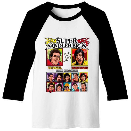 Super Sandler Bros - Fighting Game - Adam Sandler - Baseball Tees