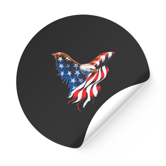 American Eagle US Flag Colors Patriotic Men's Stickers Round Sticker