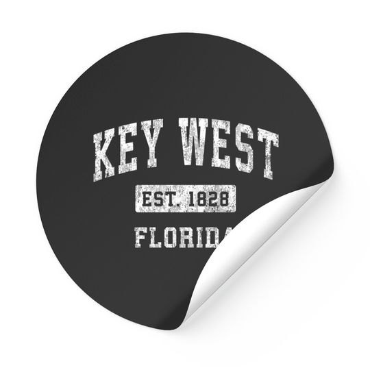 Key West Florida Vintage Established Sports Design Pullover Stickers