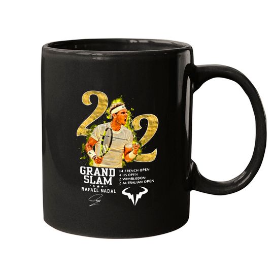 Rafael Nadal 22 Grand Slam Signature Mugs, Rafael Nadal Champions Mugs