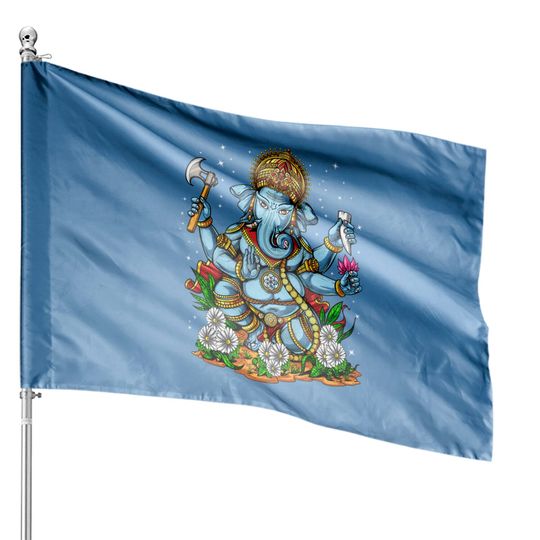 Ganesha Elephant House Flags Ganesha Hindu God Elephant Spiritual Yoga Meditation Hippie
