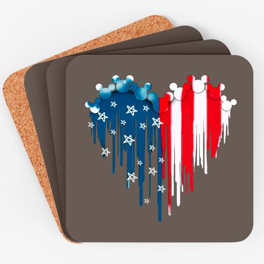 Mickey American Flag 4th Of July Coasters, Disney 4th of July Coaster, Stars and Stripes, Disney Merica Coaster, Disney Patriotic Coaster